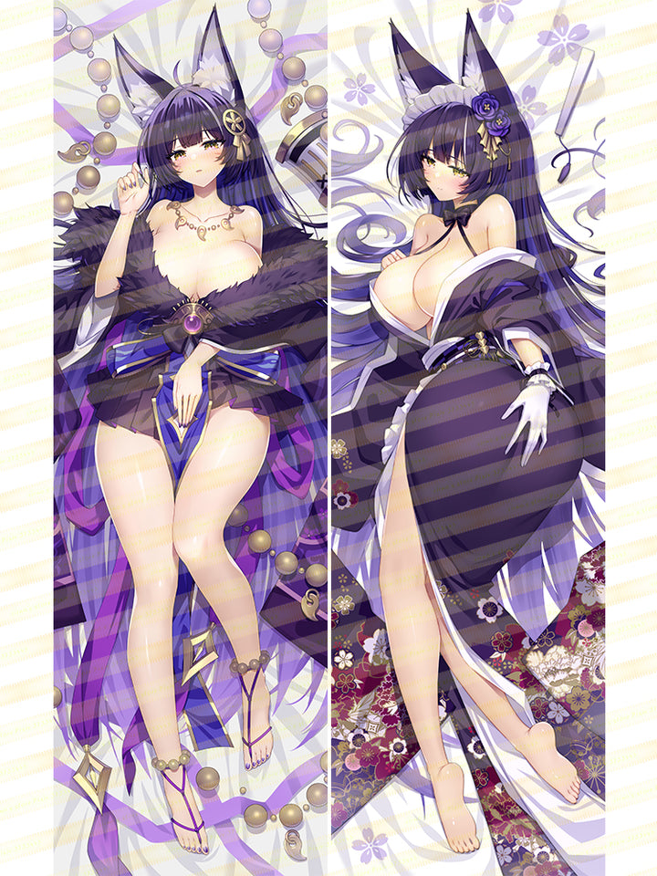 SFYX Original fox ears girl musashi (violet moonglow) (azur lane) Dakimakura body pillow cover pillowcase